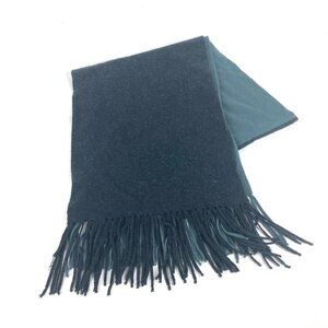 HERMES Bicolor fringe Scarf Cashmere Scarf/BlackBased